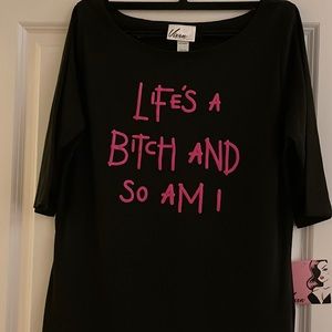 Black top , quarter length sleeves. New never worn. Tags still on